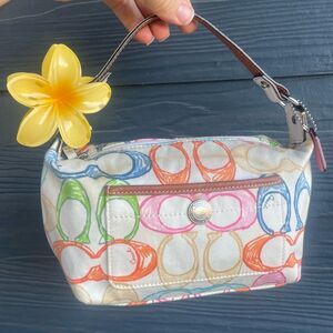 COACH Baguette Y2K Hobo Shoulder Bag Signature Hampton Soho Multicolor Rainbow